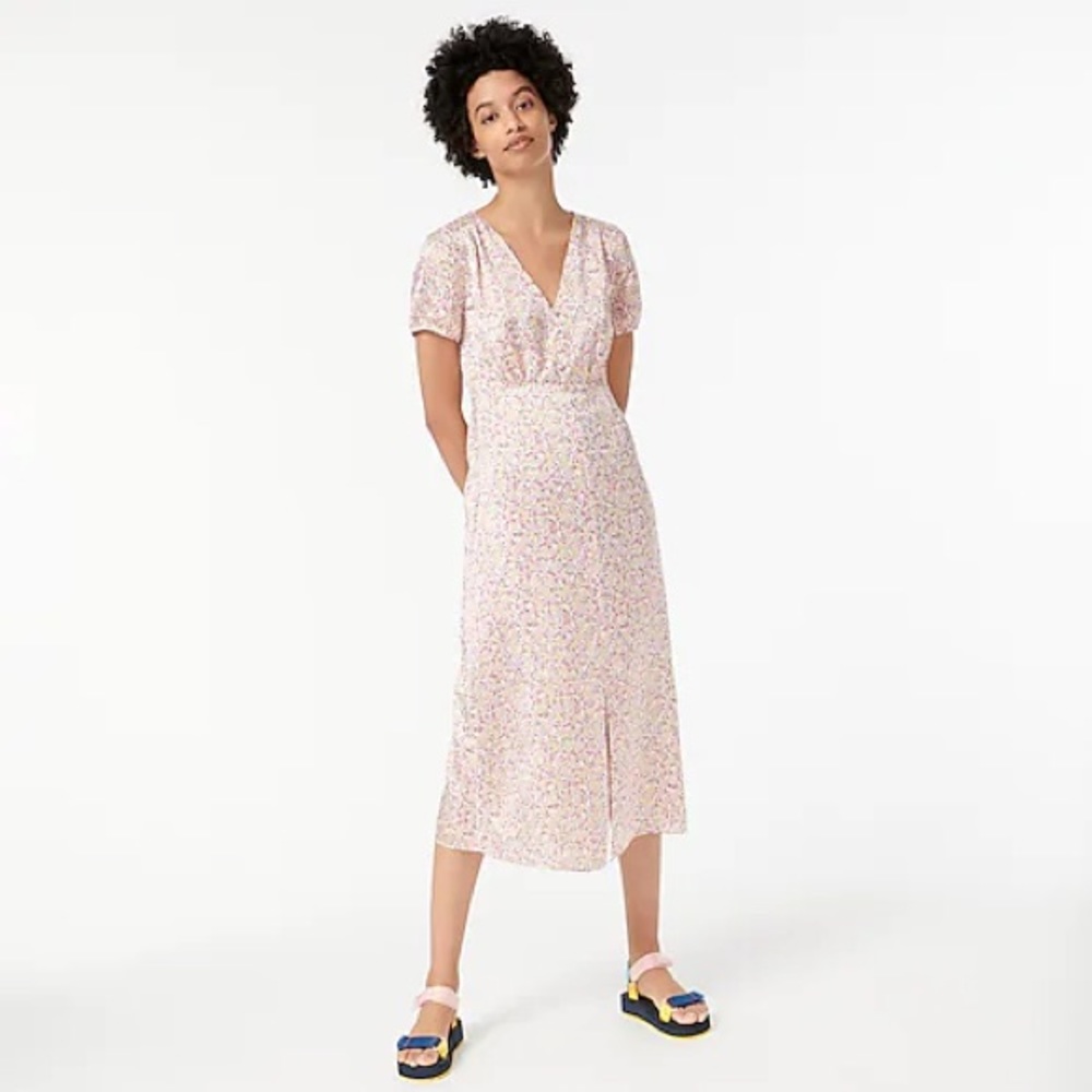 J.Crew V-neck midi dress in field day print